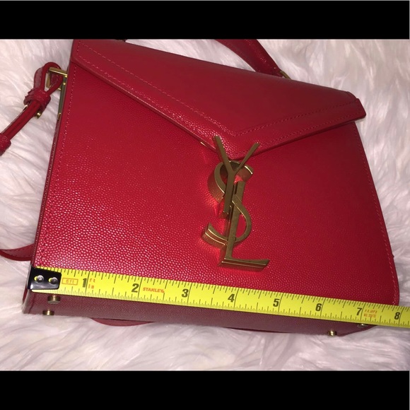 SOLD Saint Laurent Cassandra mini textured-leather tote - Picture 7 of 9